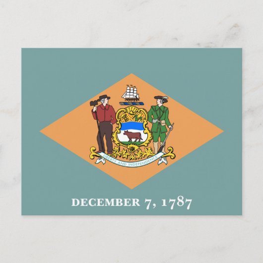 Flagge des Staates Delaware Postkarte (Vorderseite)