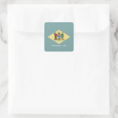 Flagge des Staates Delaware Quadratischer Aufkleber (Tasche)