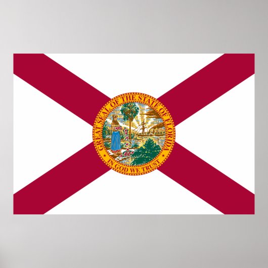 Flagge des Staates Florida Poster (Vorne)