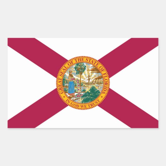 Flagge des Staates Florida Rechteckiger Aufkleber (Vorderseite)