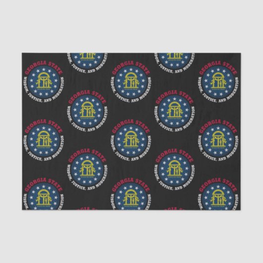 FLAGGE DES STAATES GEORGIA PEACH SEIDENPAPIER (Vorderseite)