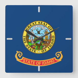 Flagge des Staates Idaho Quadratische Wanduhr