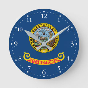 Flagge des Staates Idaho Runde Wanduhr