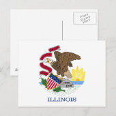 Flagge des Staates Illinois Postkarte (Vorne/Hinten)