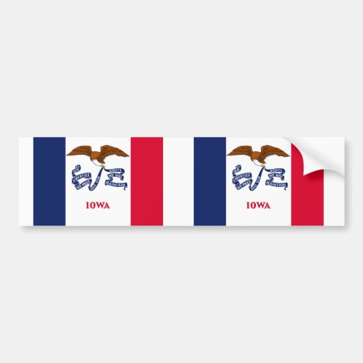 Flagge des Staates Iowa Autoaufkleber (Vorne)