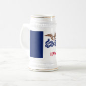 Flagge des Staates Iowa Bierglas (Vorderseite Links)