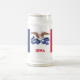 Flagge des Staates Iowa Bierglas