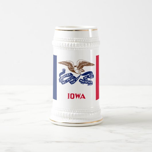 Flagge des Staates Iowa Bierglas (Mittel)
