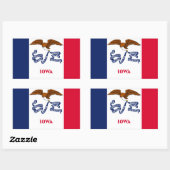 Flagge des Staates Iowa Rechteckiger Aufkleber (Blatt)