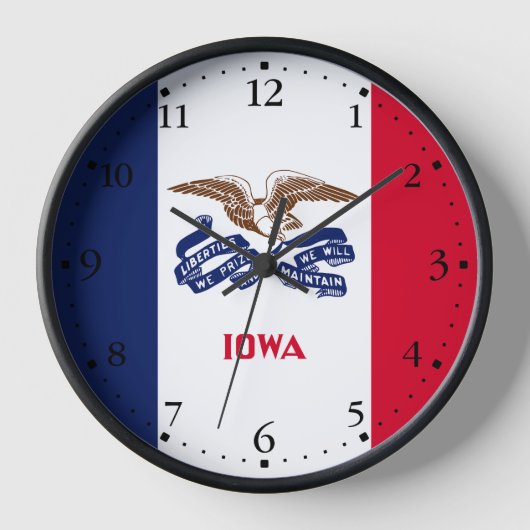 Flagge des Staates Iowa Uhr (Vorderseite)