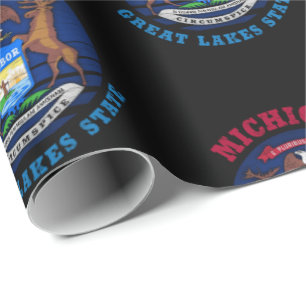 FLAGGE DES STAATES MICHIGAN GREAT LAKES GESCHENKPAPIER