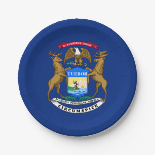 Flagge des Staates Michigan Pappteller