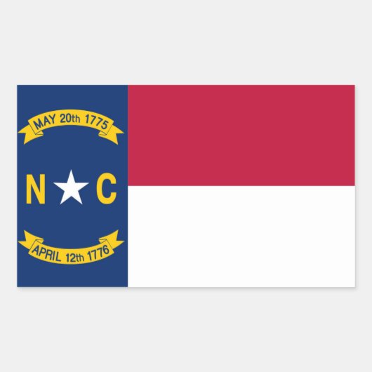 Flagge des Staates North Carolina Rechteckiger Aufkleber (Vorderseite)