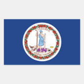 Flagge des Staates Virginia Rechteckiger Aufkleber (Vorderseite)