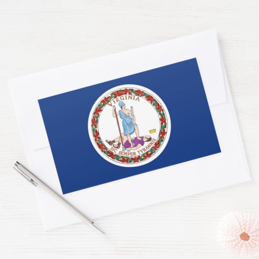 Flagge des Staates Virginia Rechteckiger Aufkleber (Umschlag)