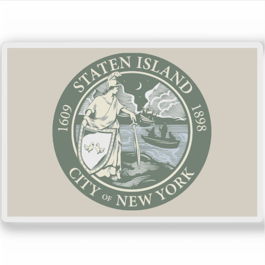Flagge des Stadtbezirks von Staten Island Aufkleber (Vorderseite)