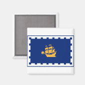 Flagge des Stadtmagazins von Quebec Magnet (Vorderseite/Rückseite)