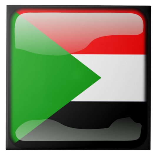 Flagge des Sudan Fliese (Vorderseite)