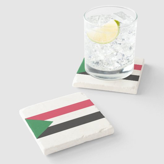 Flagge des Sudan Steinuntersetzer (Seitenansicht)