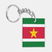 Flagge des Suriname-Schlüsselanhängers Schlüsselanhänger (Vorderseite links)