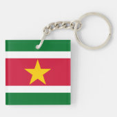 Flagge des Suriname-Schlüsselanhängers Schlüsselanhänger (Rückseite)