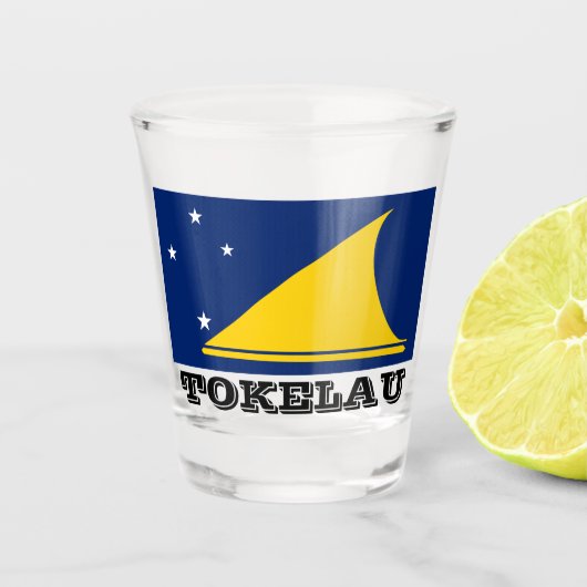 Flagge des Tokelau-Schießglases Schnapsglas (Vorderseite)