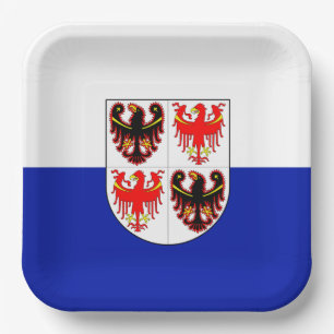 Flagge des Trentino-Südtirol (Italien) Pappteller