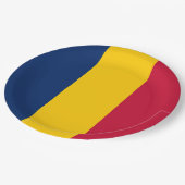 Flagge des Tschad (afrikanisches Land) Pappteller (Schrägansicht)