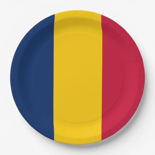 Flagge des Tschad (afrikanisches Land) Pappteller (Vorderseite)