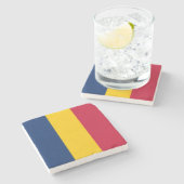 Flagge des Tschad (afrikanisches Land) Steinuntersetzer (Seitenansicht)