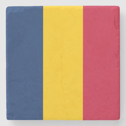 Flagge des Tschad (afrikanisches Land) Steinuntersetzer (Vorderseite)