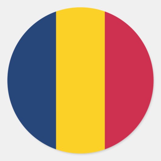 Flagge des Tschad Runder Aufkleber (Vorderseite)