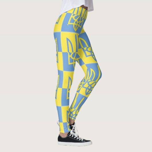 Flagge des ukrainischen Wappen Poseidon Trident Tr Leggings (Rechts)