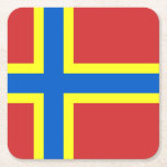 Flagge des Untersetzer des Papiers des Orkney-Plat<br><div class="desc">Untersetzer mit Design mit einer Fahne des historischen Landkreises von Orkney,  in Schottland,  Großbritannien; rote Fahne mit blauem und gelbem nordischem Kreuz</div>