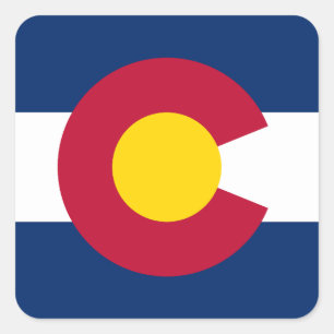 Flagge des US-Bundesstaates Colorado Quadratischer Aufkleber