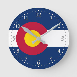 Flagge des US-Bundesstaates Colorado Runde Wanduhr