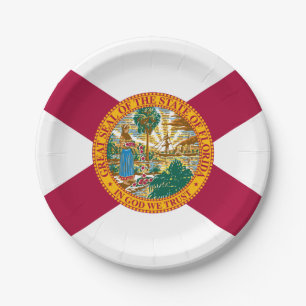Flagge des US-Bundesstaates Florida Pappteller