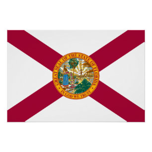 Flagge des US-Bundesstaates Florida Poster
