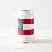 Flagge des US-Bundesstaates Georgia Bierglas (Vorderseite Links)