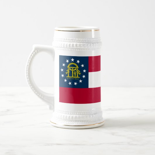 Flagge des US-Bundesstaates Georgia Bierglas (Links)