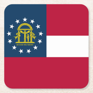 Flagge des US-Bundesstaates Georgia Rechteckiger Pappuntersetzer