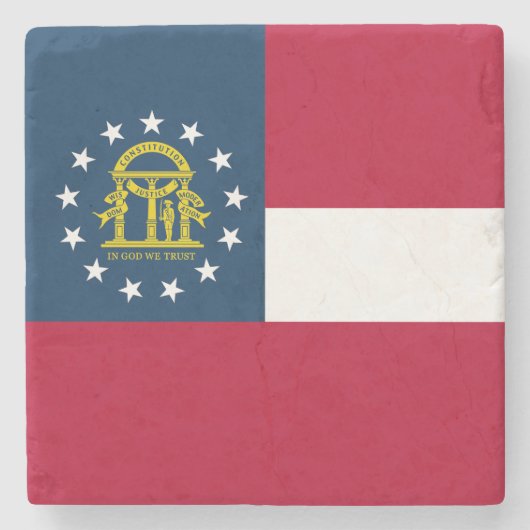 Flagge des US-Bundesstaates Georgia Steinuntersetzer (Vorderseite)