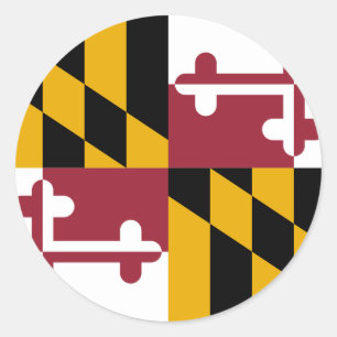 Flagge des US-Bundesstaates Maryland Runder Aufkleber