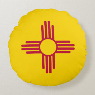 Flagge des US-Bundesstaates New Mexico Rundes Kissen