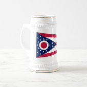 Flagge des US-Bundesstaates Ohio Bierglas (Vorderseite Links)