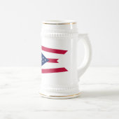 Flagge des US-Bundesstaates Ohio Bierglas (VorderseiteRechts)