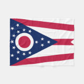 Flagge des US-Bundesstaates Ohio Fleecedecke (Vorderseite (Horizontal))