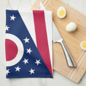 Flagge des US-Bundesstaates Ohio Geschirrtuch (Viertel Falte)