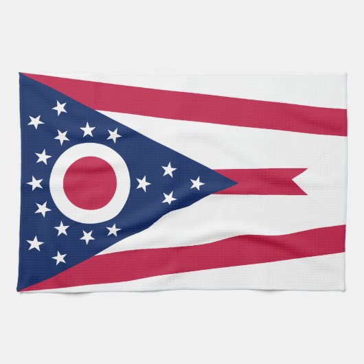 Flagge des US-Bundesstaates Ohio Geschirrtuch (Horizontal)