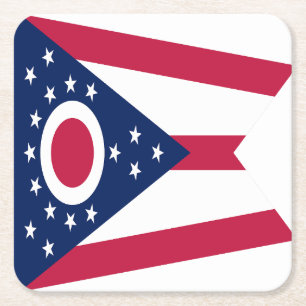 Flagge des US-Bundesstaates Ohio Rechteckiger Pappuntersetzer